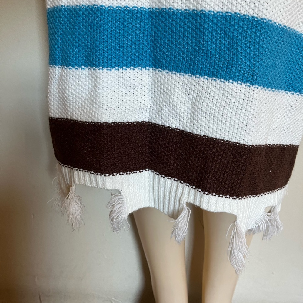 SHEIN Long Sleeve Striped Dress in Blue, Brown, and White - Picture 4 of 5
